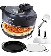 Sommertal PizzaProfi Four à pizza XXL avec plaque de pierre de 39 cm – Four à pizza électrique, rapide en 3 minutes...