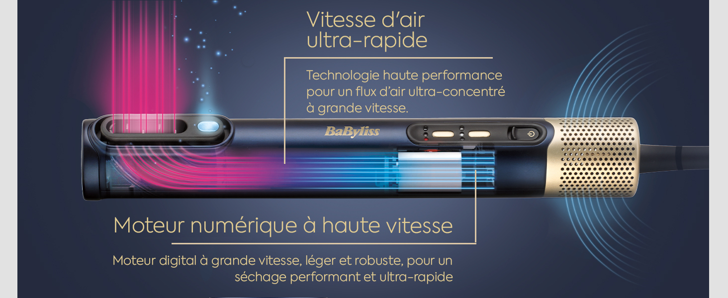 BaByliss, Air Wand, AS6553E, Multi styler 4 en 1, ionique, sèche-cheveux, lisseur, styler, brushing