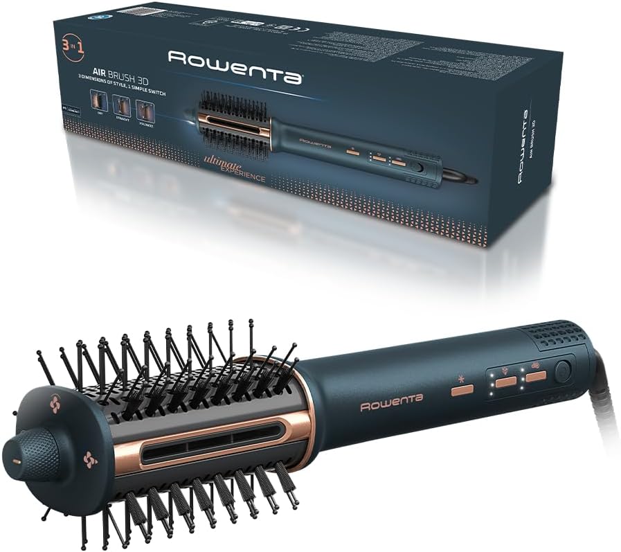 Rowenta - Air Brush 3D - Brosse soufflante 3 temp./vit. - Effet ionique, anti-frisottis, UB9720E0