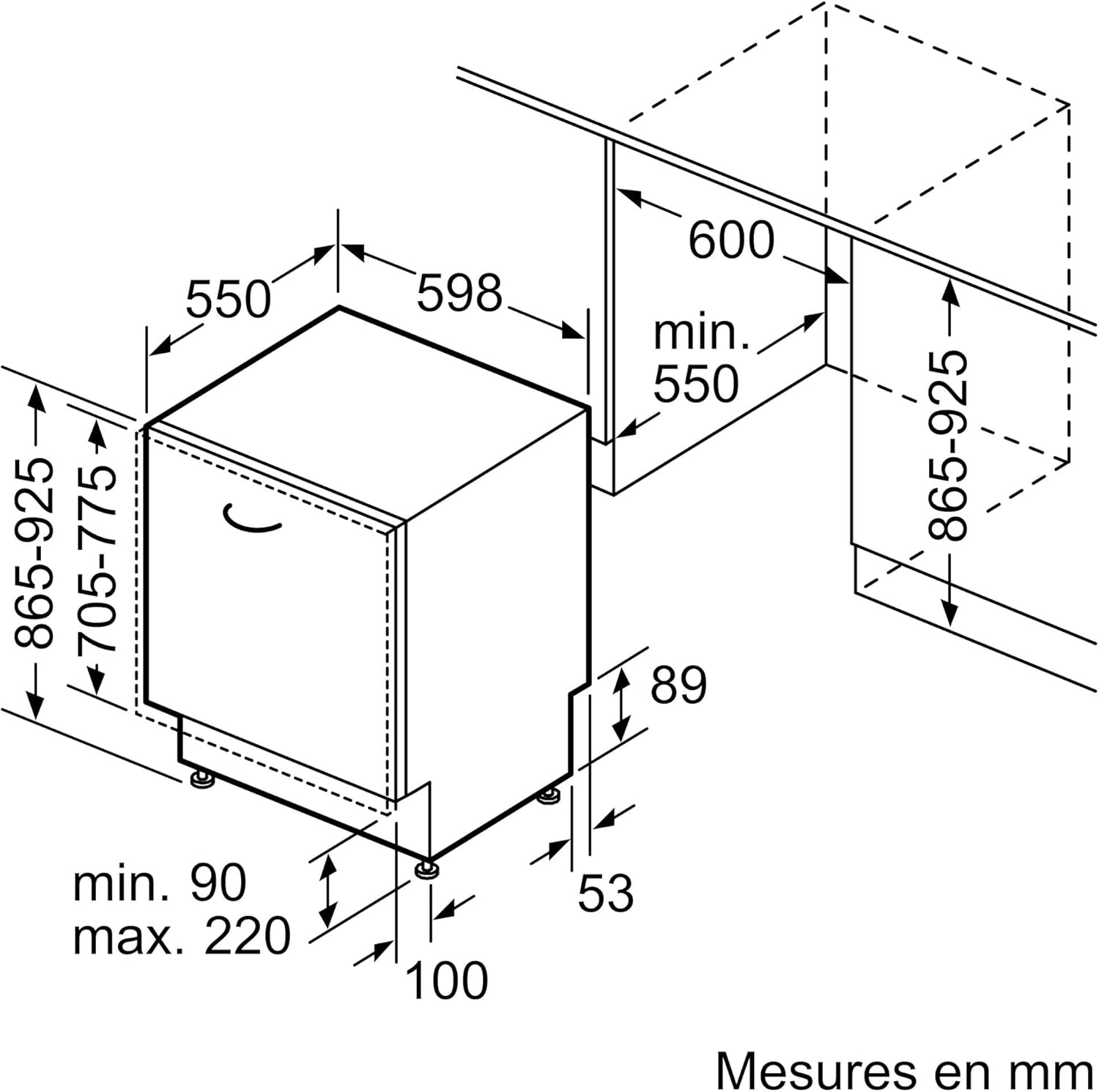 Bosch - Série 2 lave-vaisselle 60 cm encastrable, SBV26AX01F