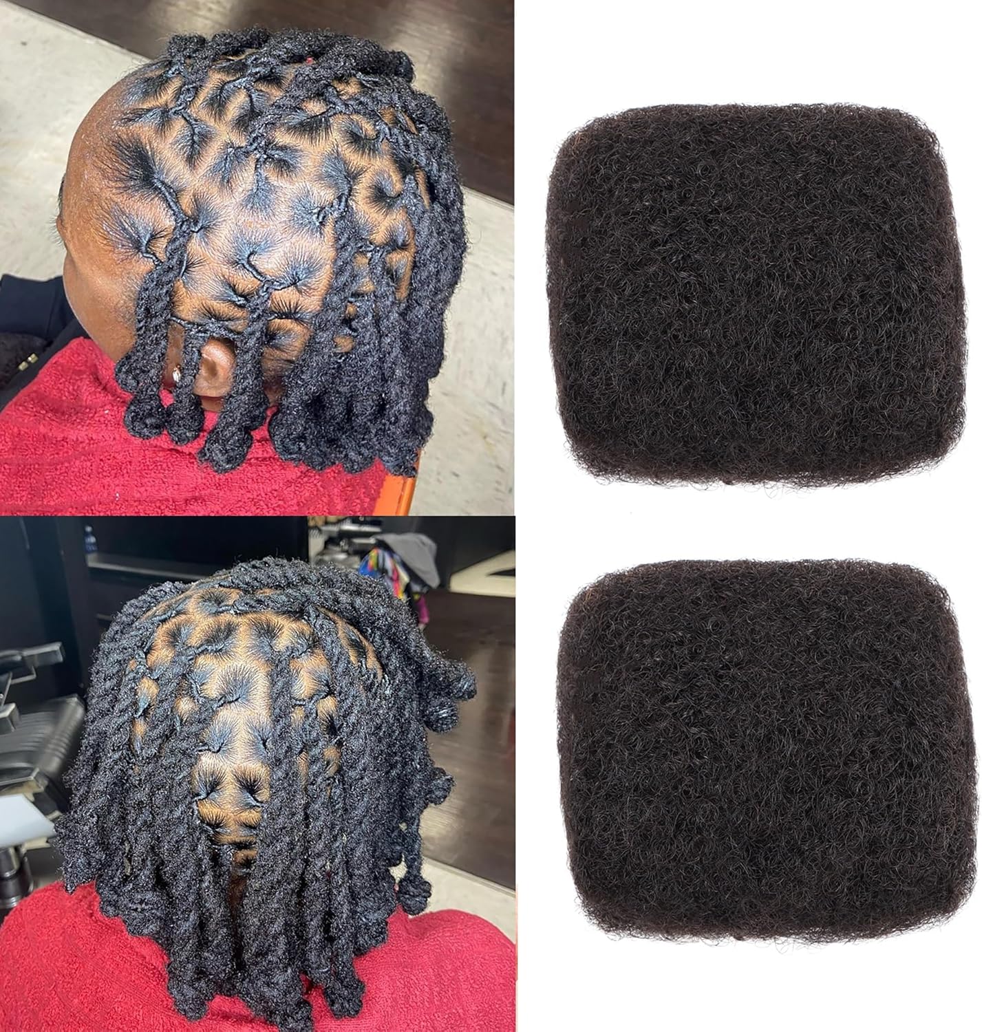 Extension cheveux naturels afro kinky - 8 pouces, 2 paquets, noir naturel