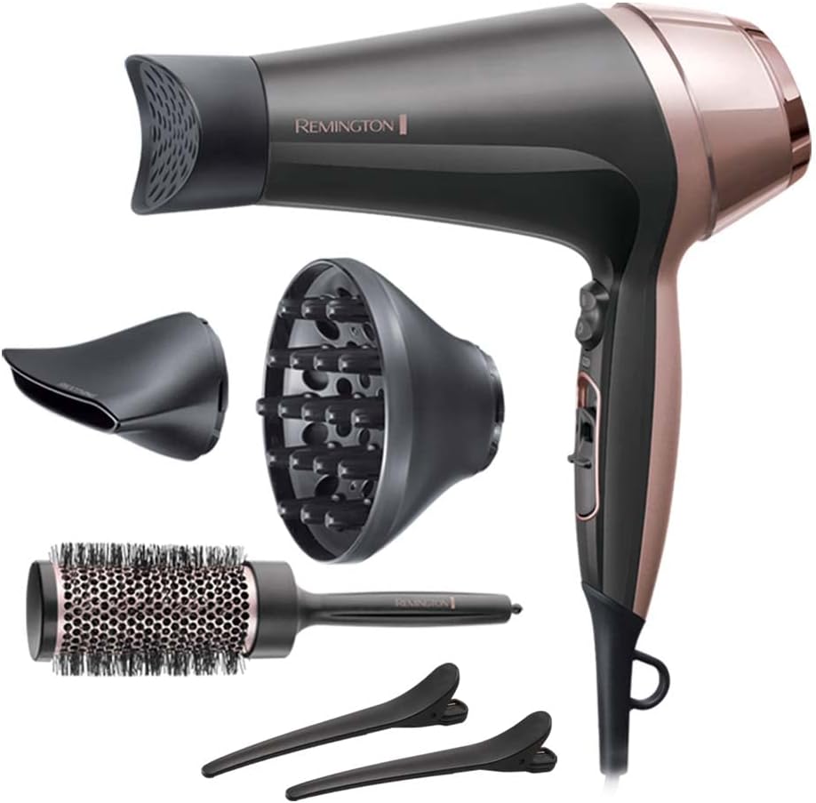 Remington - Sèche-cheveux Curl&Straight - 2200W - 3 températures, 2 vitesses, accessoires - D5707
