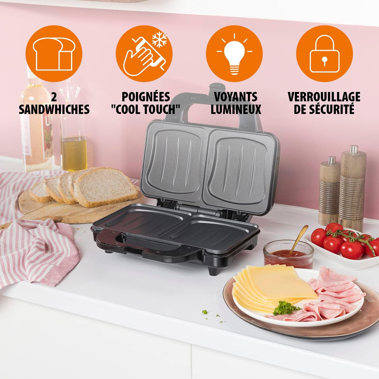 Tristar - Croque-monsieur 2 portions - plaques profondes, 900W - SA-3060