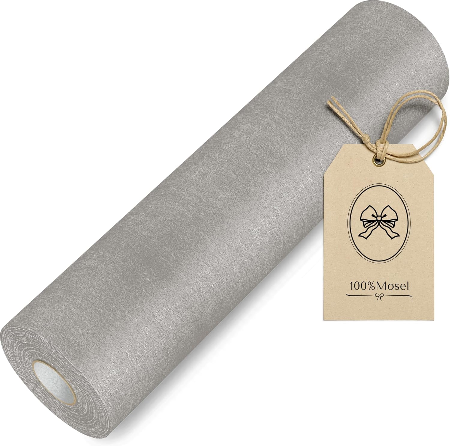 100%Mosel - Chemin de table non-tissé, gris 30x2500cm, décorations occasions