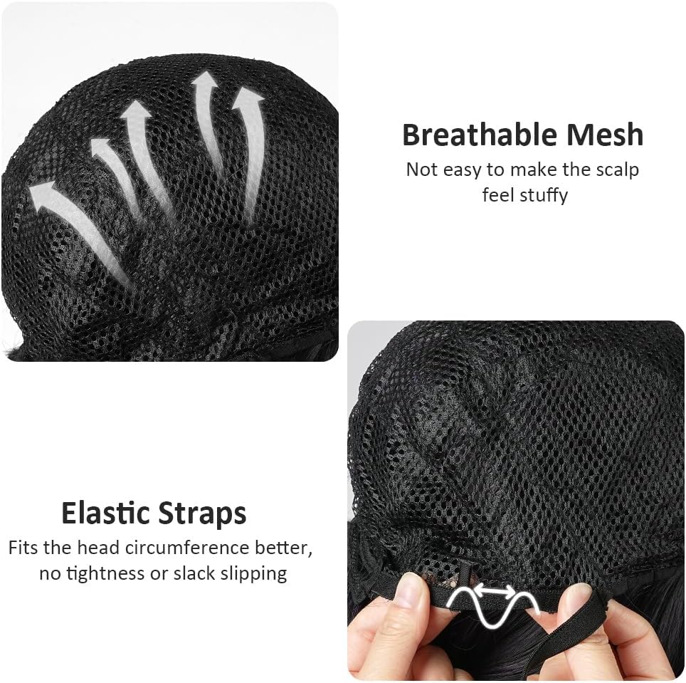 Perruque cosplay - Hunter, longue tresse violette, noir, anime, fête