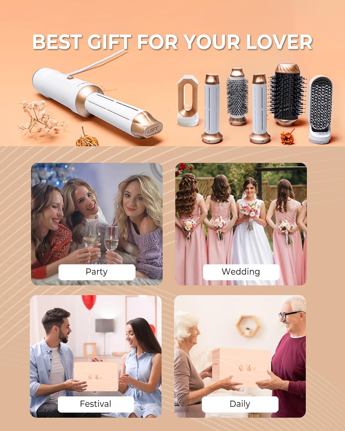 UKLISS - Air Styler Pro - 1000W - 6 en 1 airbrush, bouclage, lissage