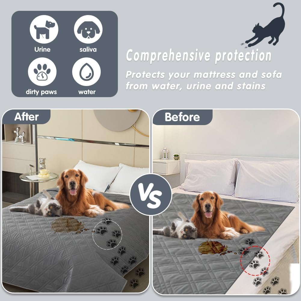 DUJUIKE - housse canapé imperméable, 208-260cm, enfants animaux