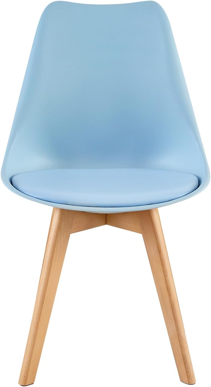 EGGREE - lot de 4 chaises scandinaves - assise rembourrée, pieds bois, coloris variés