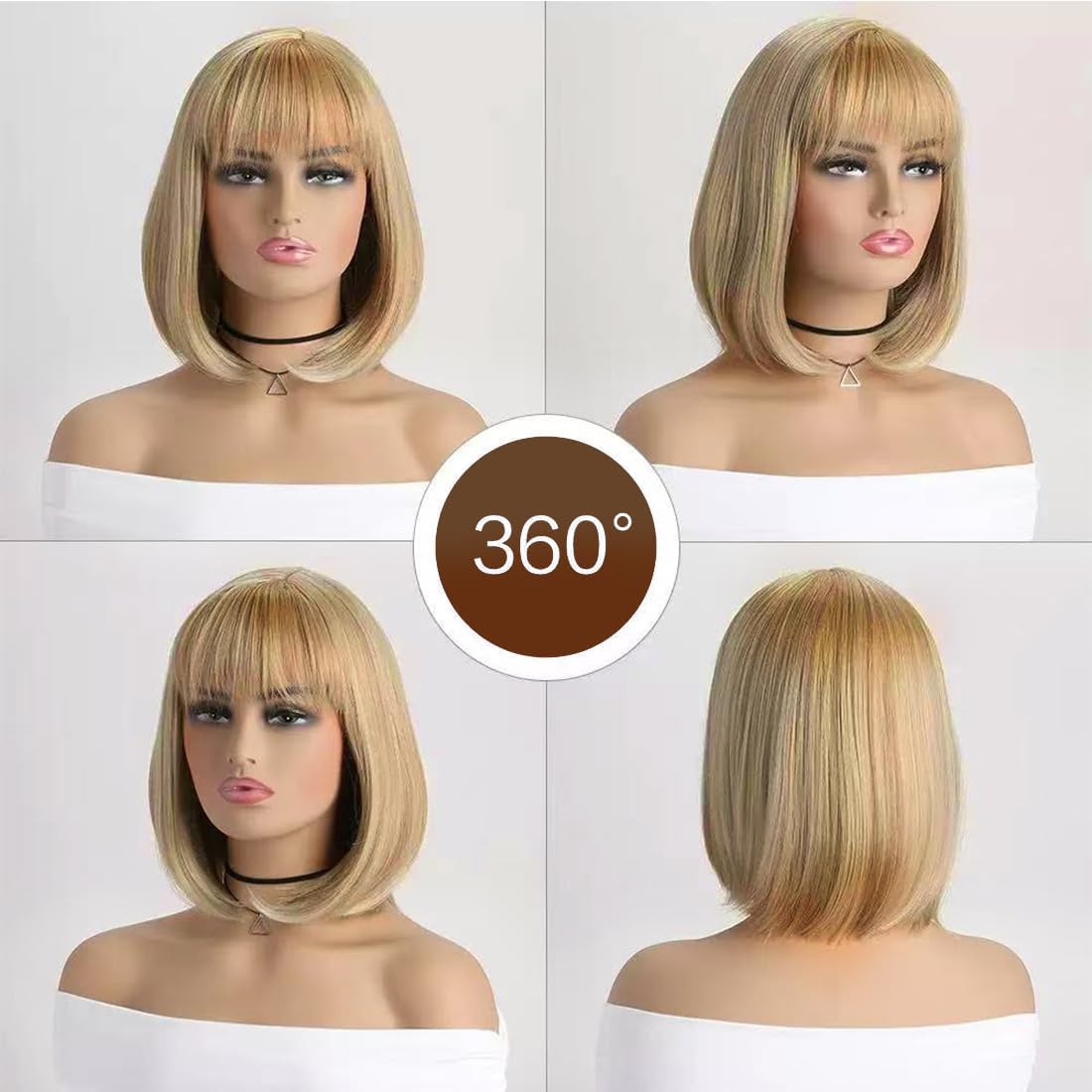 Perruque femme - cheveux synthétiques courts - blonde - usage quotidien et cosplay