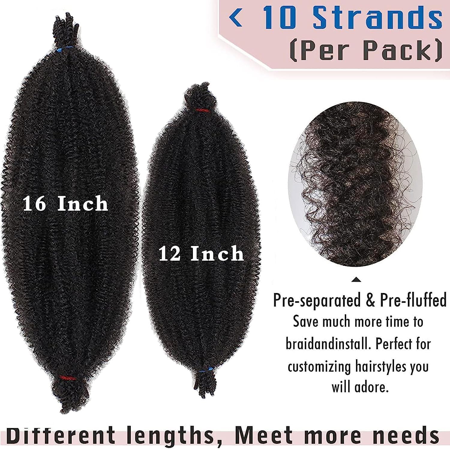 Xtrend - Springy Afro Twist, 12 pouces, cheveux synthétiques, 350#