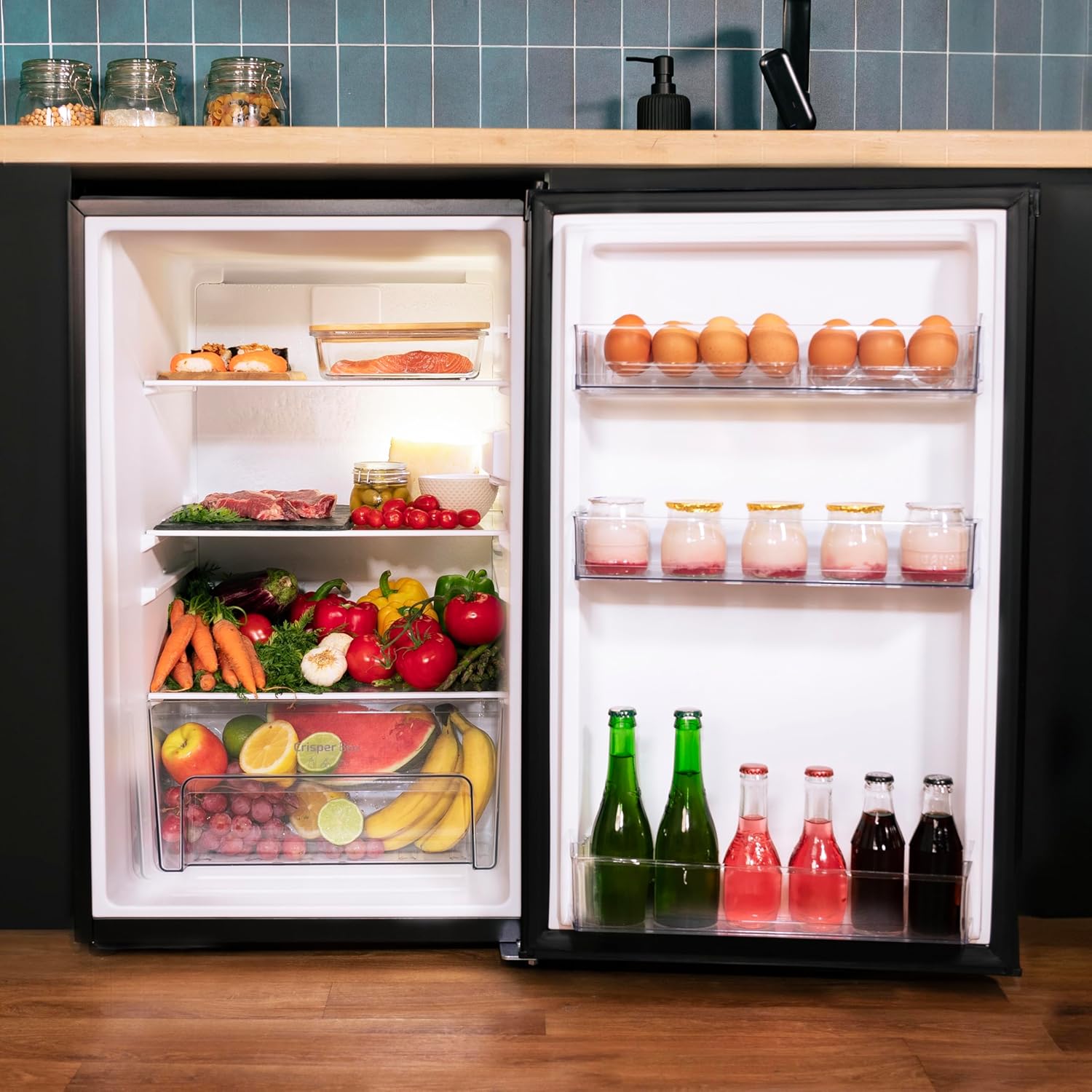 Cecotec - Bolero CoolMarket TT - 114L compact, classe E, porte réversible, TT114L Black