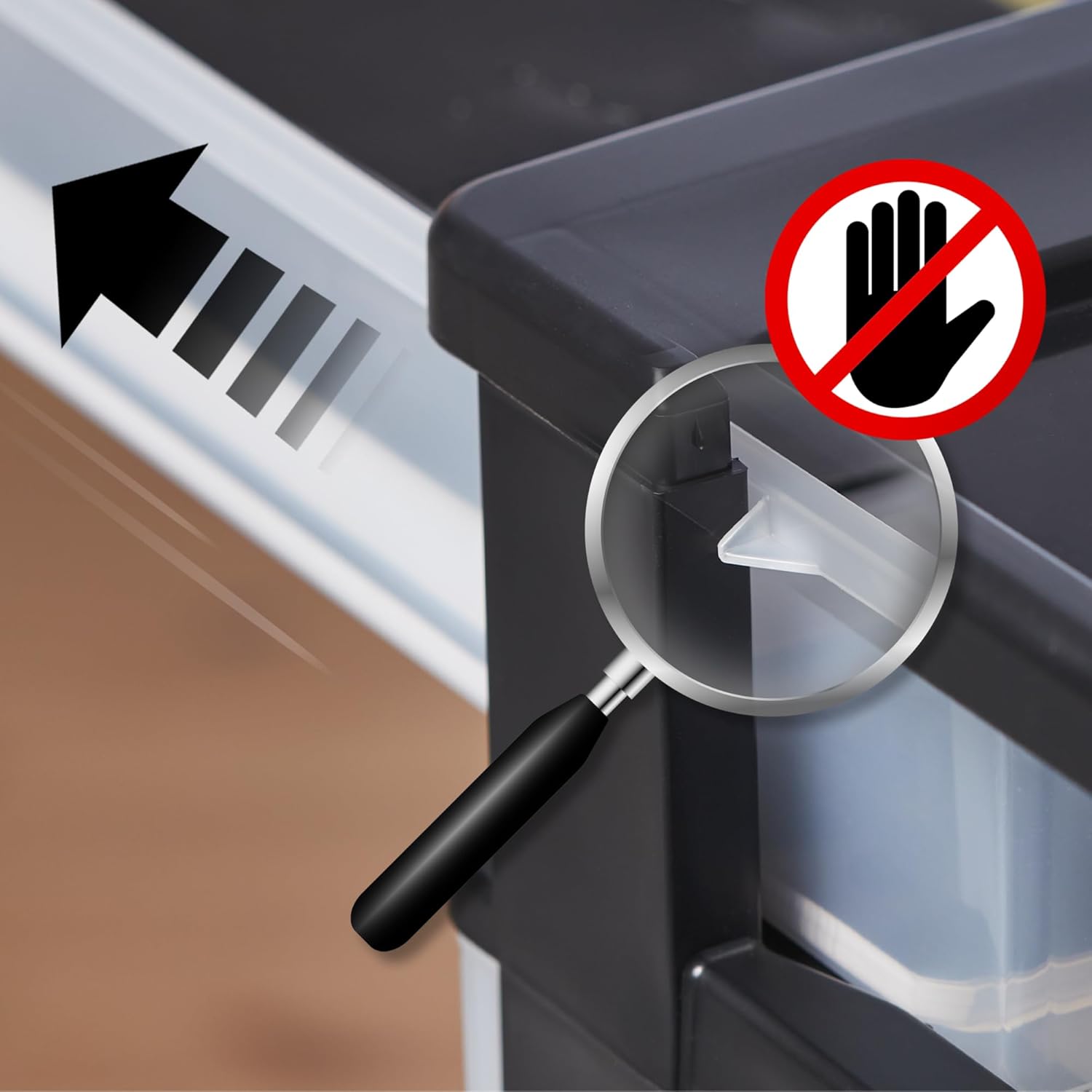 Iris Ohyama - DC-A5 - tour 3 tiroirs A5, plastique noir, sans BPA