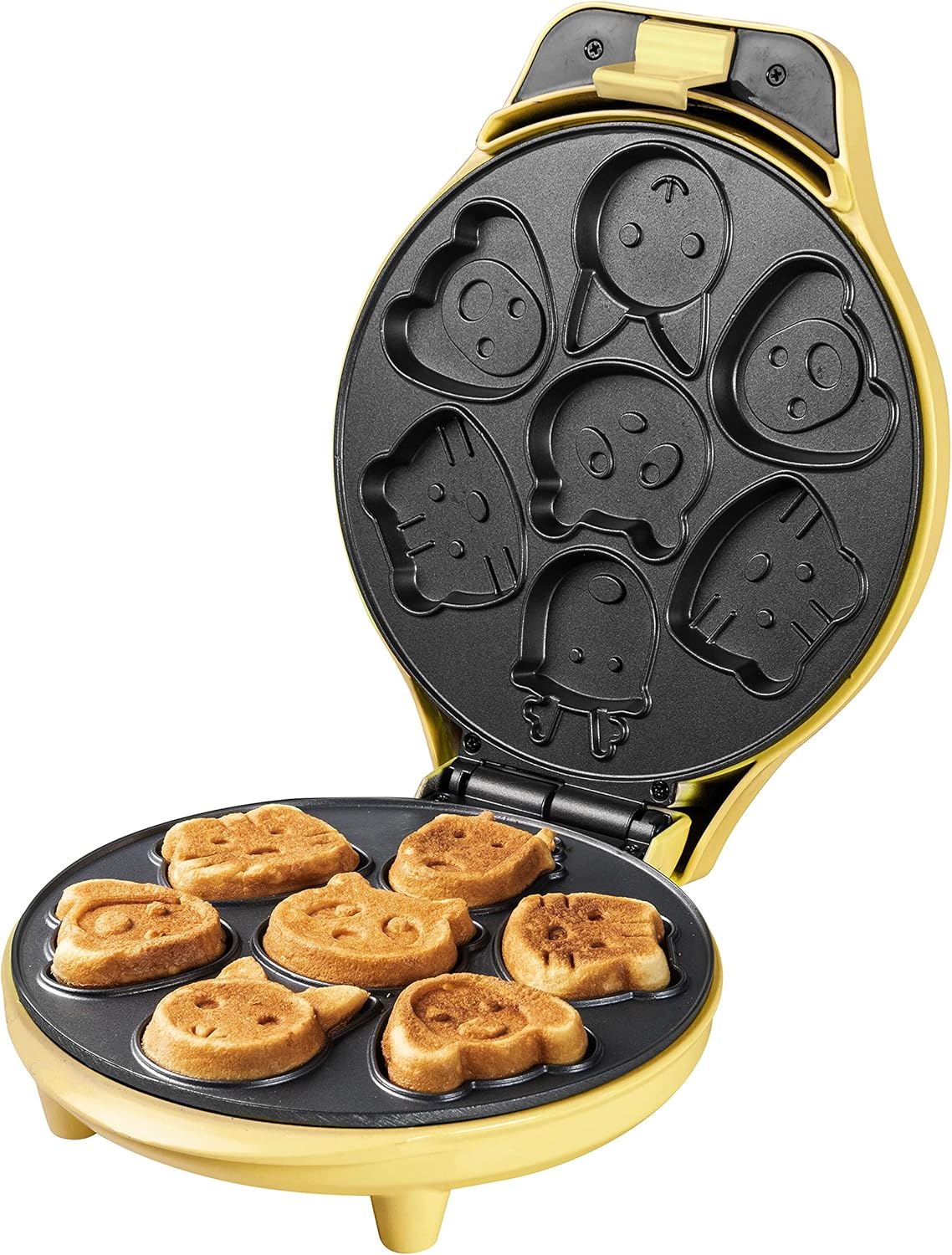 Bestron - mini cookies/gaufres - jaune - 700W, anti-adhésif, motifs animaux