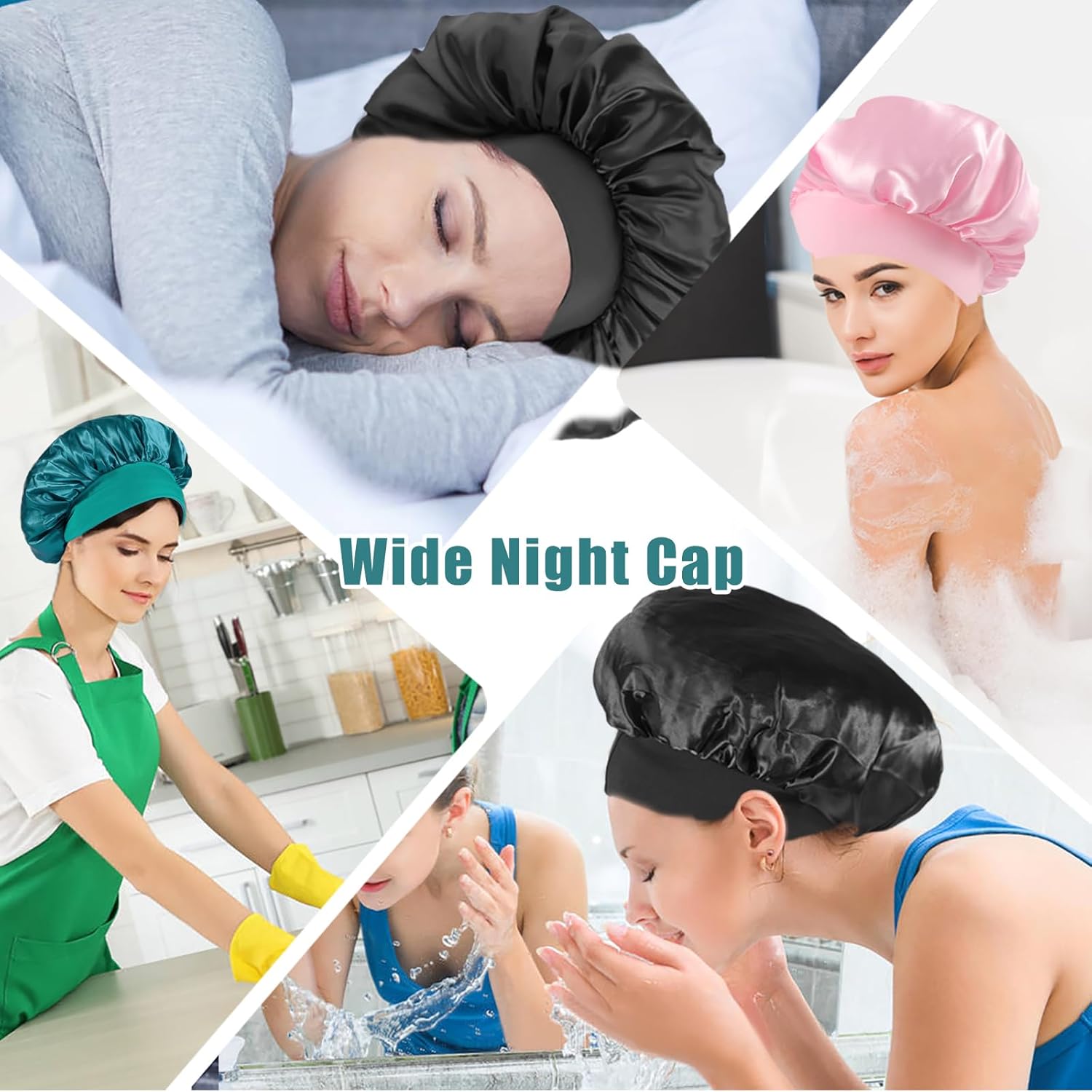 Bonnet satin nuit - soin cheveux - élastique - confort et protection
