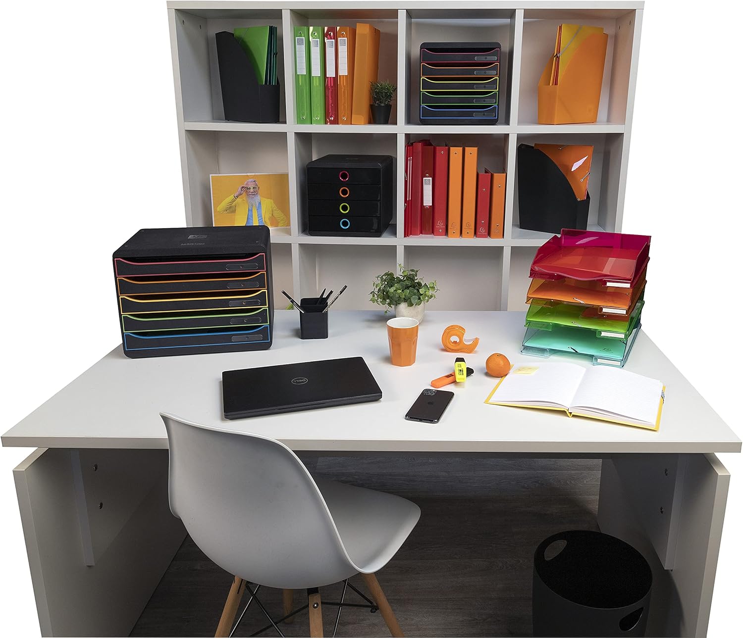 Exacompta - Corbeille à papier ECOBIN, 15L, poignées, noir - 453014D