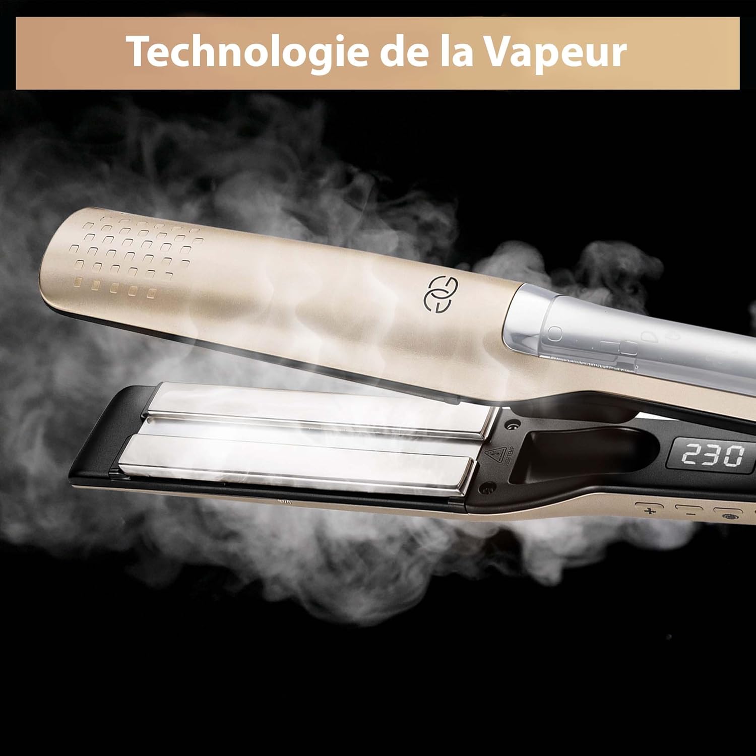 Golden Goods - Steampod Pro - lisseur vapeur, 10 températures, céramique, ionique, cheveux tous types