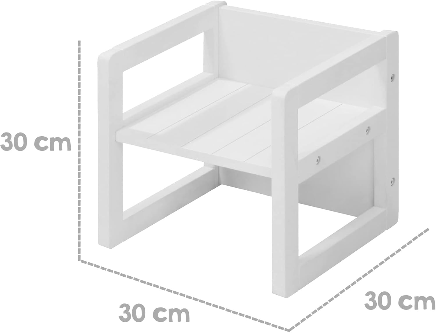 roba - Ensemble Table et Chaise enfant, 3 hauteurs, blanc, style campagne