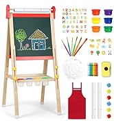 Chevalet enfant 3 en 1 à peindre avec tableau magnétique, papier à dessin, tableau pour enfants, aimant...