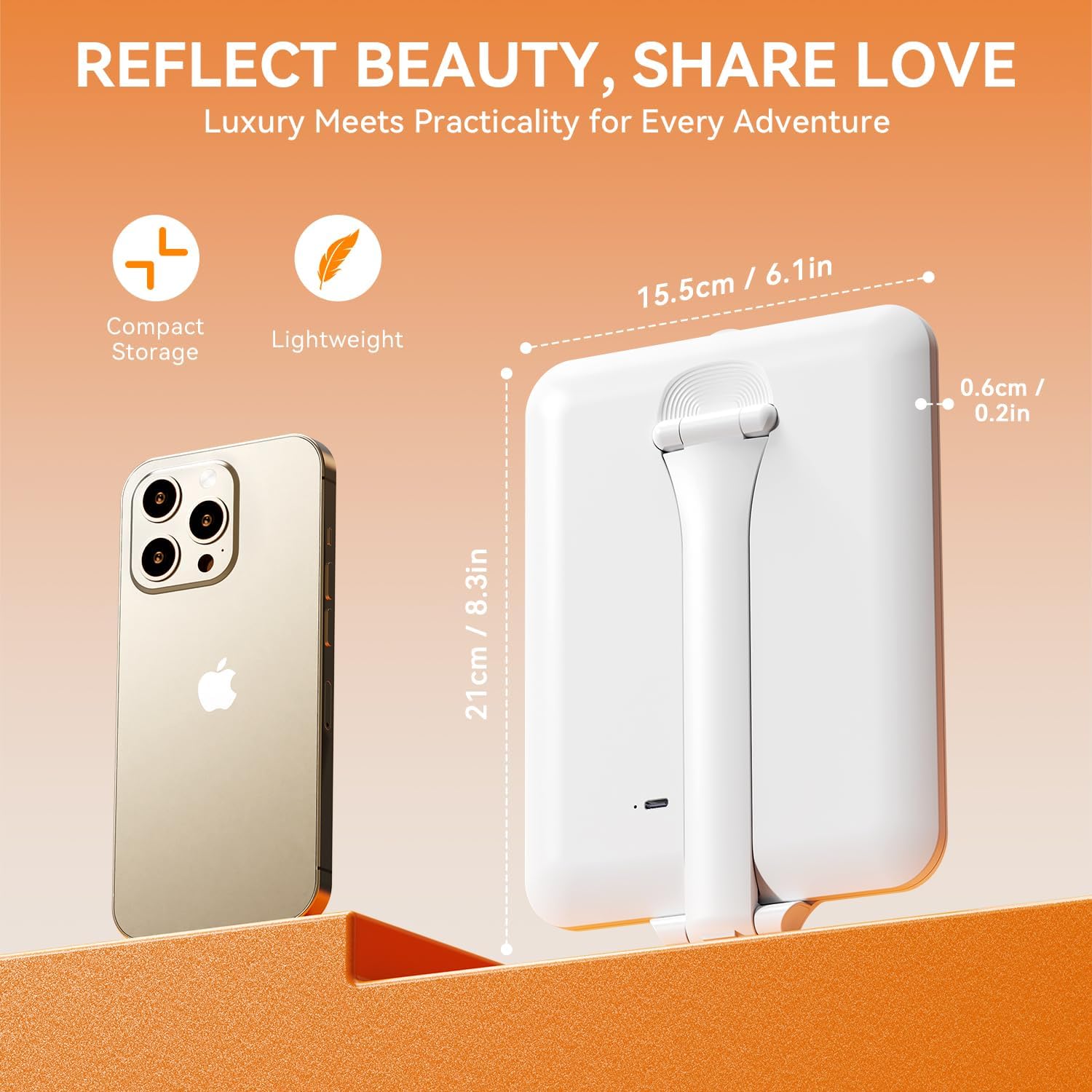 Auxmir - miroir maquillage rechargeable LED, 72 LED, écran tactile, blanc