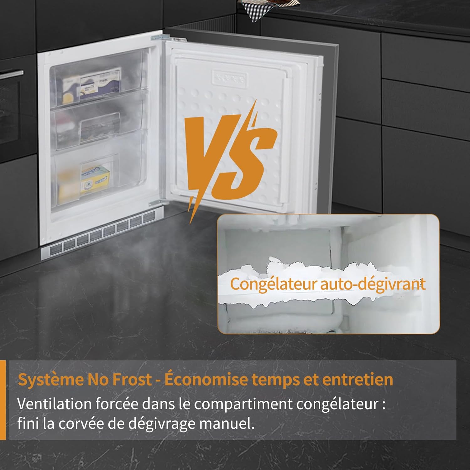 Réfrigérateur-congélateur encastrable - 177 cm - No Frost Plus, 248L, portes réversibles