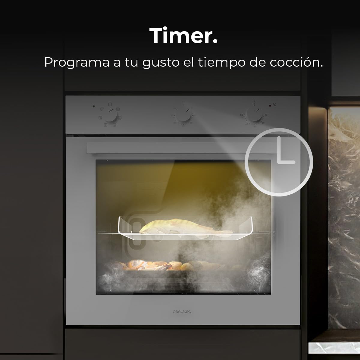 Cecotec - Bolero Hexa M236000 - four encastrable 70L - multifonctions, minuterie, classe A, 2800W, triple vitrage M23600