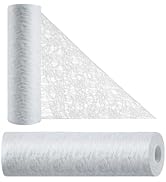 Chemin de table blanc Anstore - 30 cm de large - Rouleau de 22 m de long - Style rétro