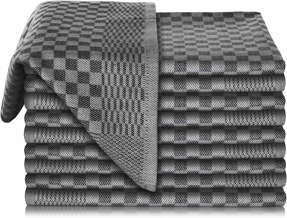 Vaily - lot de 10 torchons - 70x45 cm - coton absorbant, Oeko-Tex