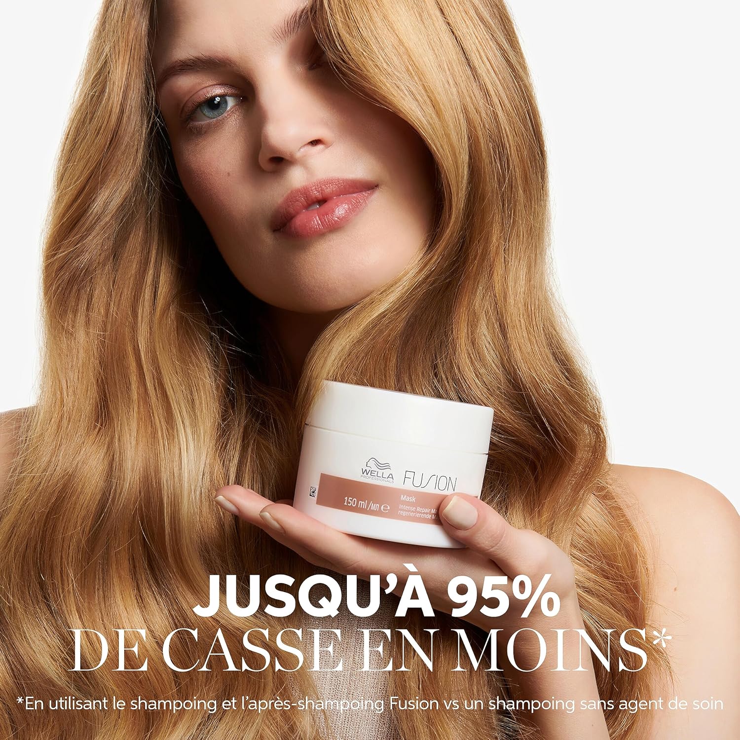 Wella Professionals - Fusion Masque - 150ml - Réparation intense, brillance, démêlage cheveux abîmés