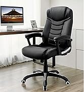 avec assise et dossier rembourrés, accoudoirs réglables et base chromée à roulettes. Comprend un rembourrage segmenté et un style exécutif