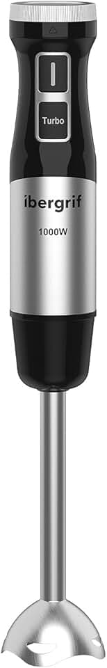 Ibergrif - Mixeur Plongeant 1000W - inox - vitesse réglable, turbo