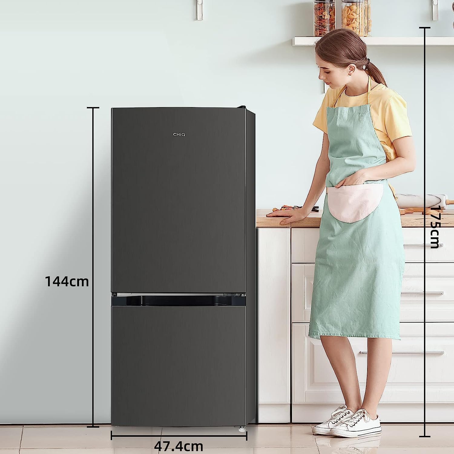 CHIQ - FBM157L42 - 157L, 47cm, low frost, portes réversibles, 39 dB