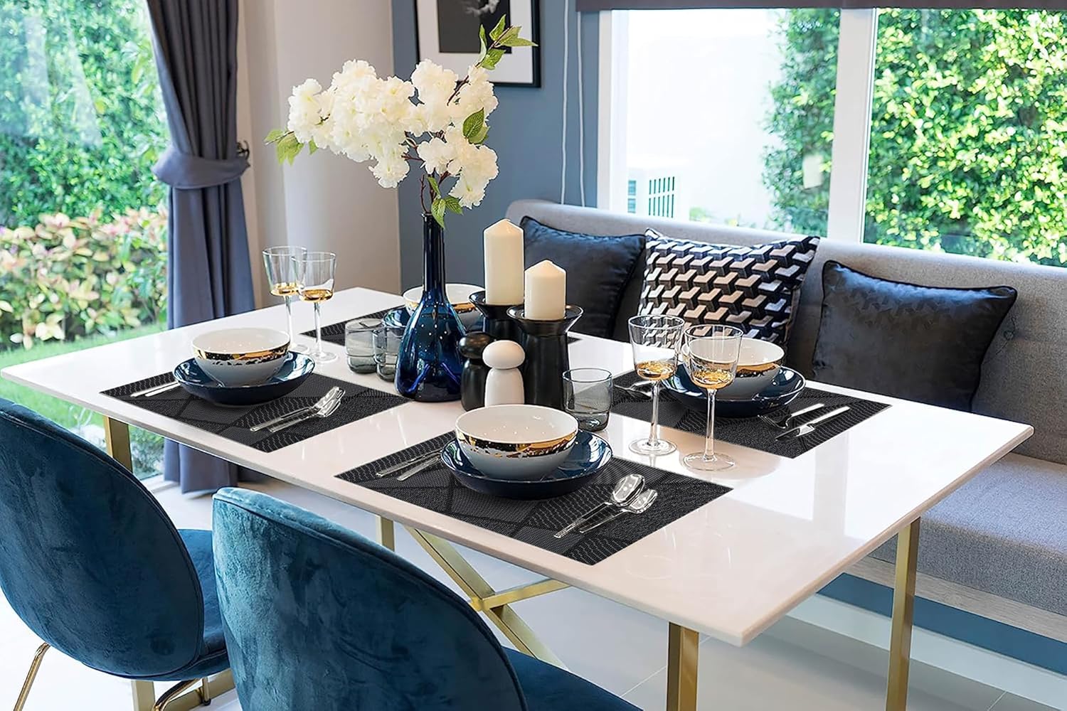 IPEA - sets de table - 45x30cm - lavable, antidérapant, résistant chaleur