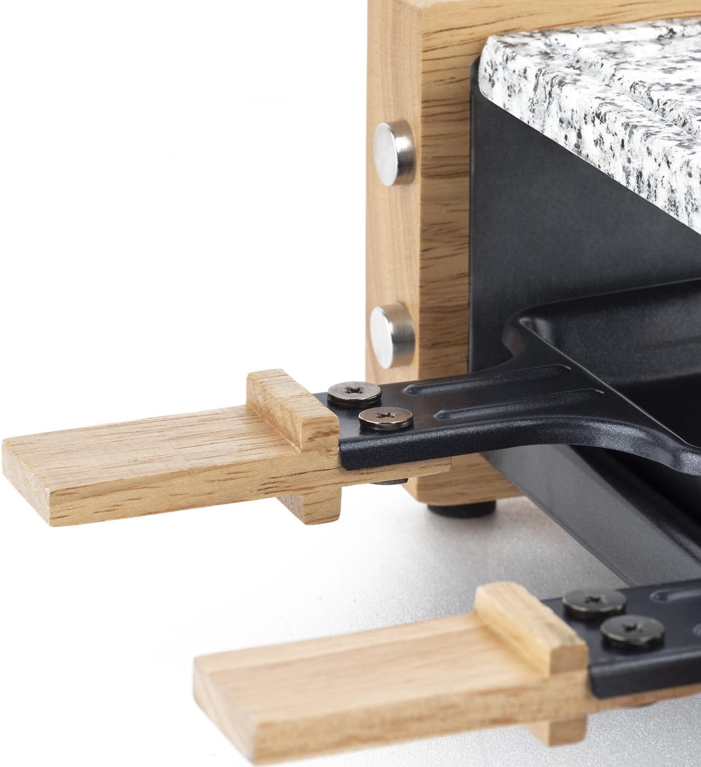 H.Koenig - Duo WOD2 - pour 2 personnes - bois naturel, pierre amovible, 2 poêlons, 2 spatules