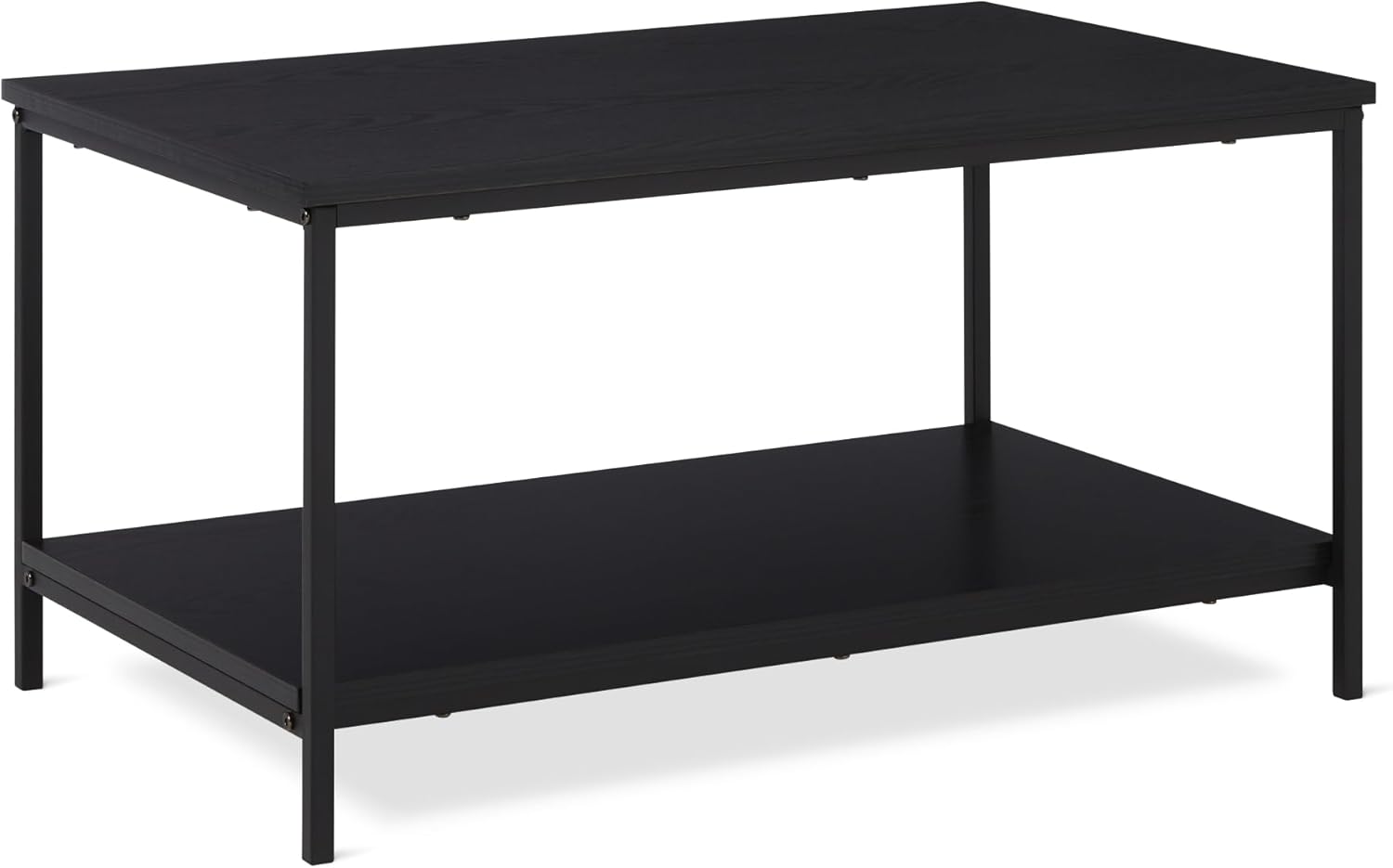 mx-dealz Basics - Table Rectangulaire Moderne - 50,5x80x42cm - étagère inférieure, noire