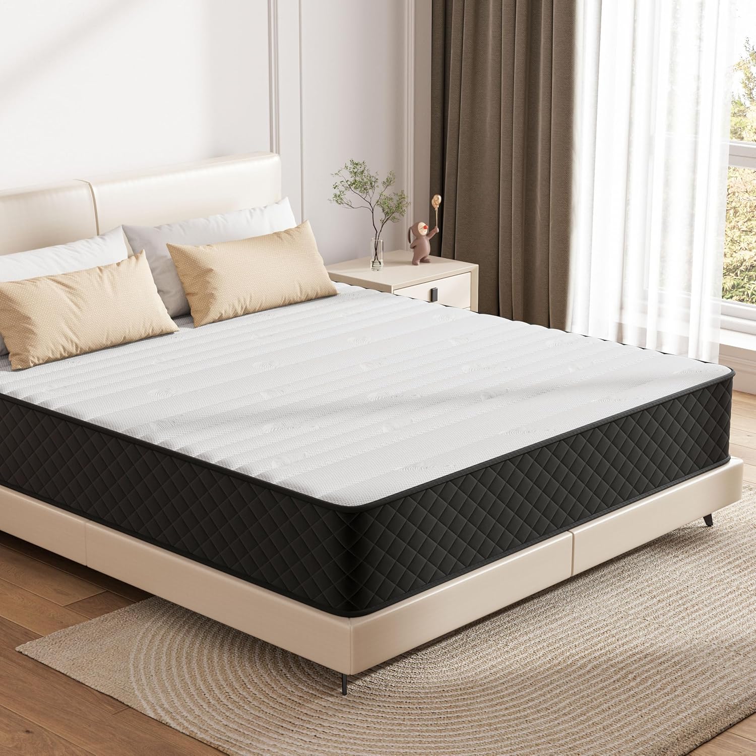 Matelas - ressorts ensachés 7 zones, 140x200 cm, mousse mémoire, H4, 25cm