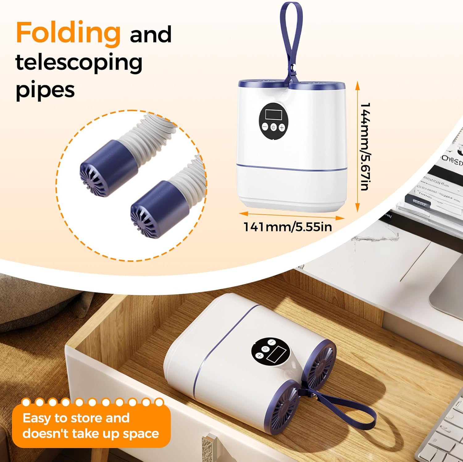 Sèche-chaussures électrique - minuterie, tuyaux extensibles - sèche chaussures, gants, bottes, élimine odeurs