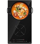 Hermitlux Plaque de cuisson à induction Domino, encastrable, 29 cm, électrique, 2 zones de cuisso...