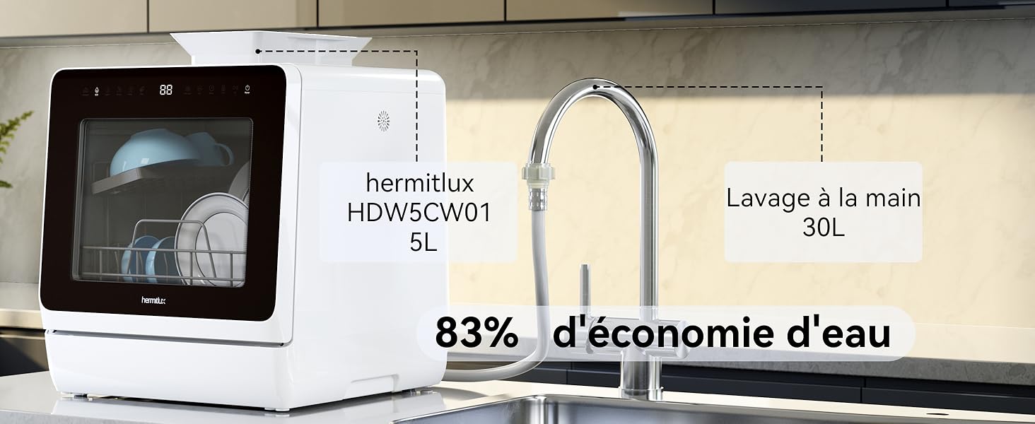 Hermitlux Mini lave-vaisselle de table