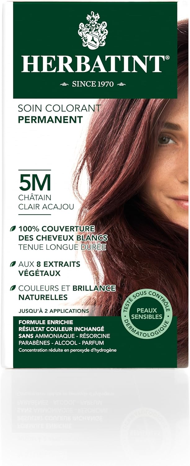 Herbatint - Coloration 5M - 150ml - sans ammoniaque, 100% couvrant 5M