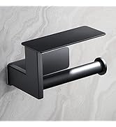 Dvocel Porte-rouleau de papier toilette sans perçage en acier inoxydable mat autocollant avec drain...