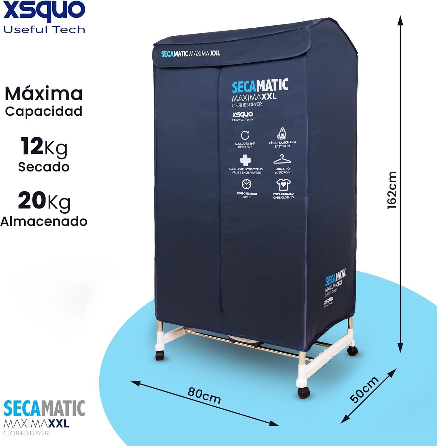 Sèche-linge - capacité 15/30 kg, minuterie 180 min, silencieux, Secamatics Maxima XXL