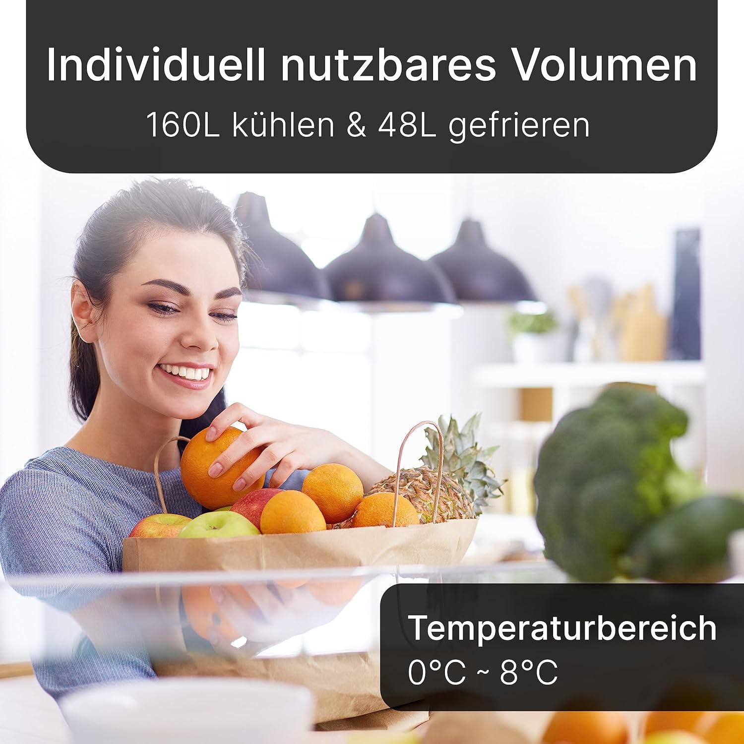 Bomann - DTR 353 - réfrigérateur-congélateur, 208L, noir/argent, E, DTR353