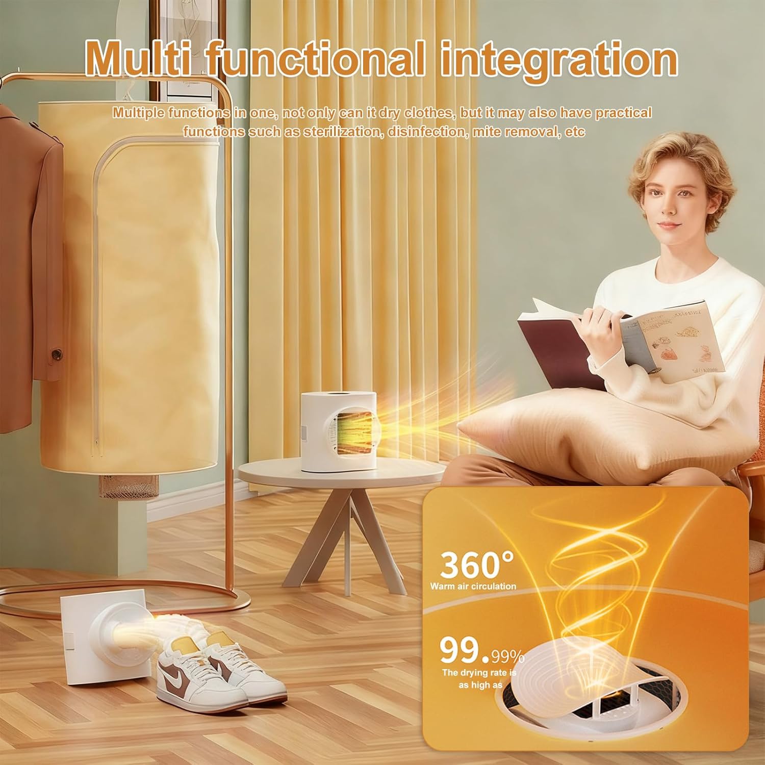 Sèche-linge portable - mini pompe à chaleur, 600W, télécommande, petit, idéal pour maison et voyage