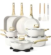 GiPP Lot de 21 casseroles et poêles en céramique avec revêtement anti-adhésif poêle de 24 + 28 cm...