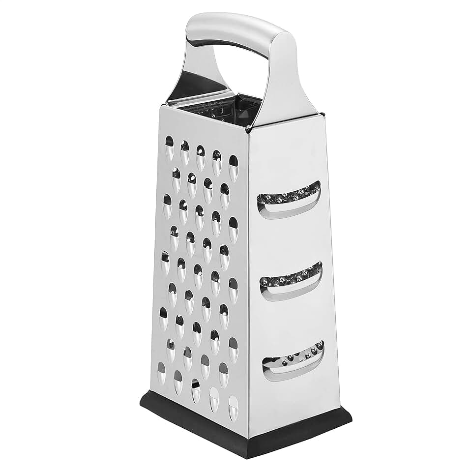 mx-dealz Basics - Râpe à fromage 4 côtés - 22,8 cm - inox, base antidérapante