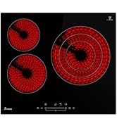KKT Kolbe Plaque de cuisson à induction autonome 60 cm | 3 plaques | 9 niveaux | Sans cadre | Touch Slider | Tim...