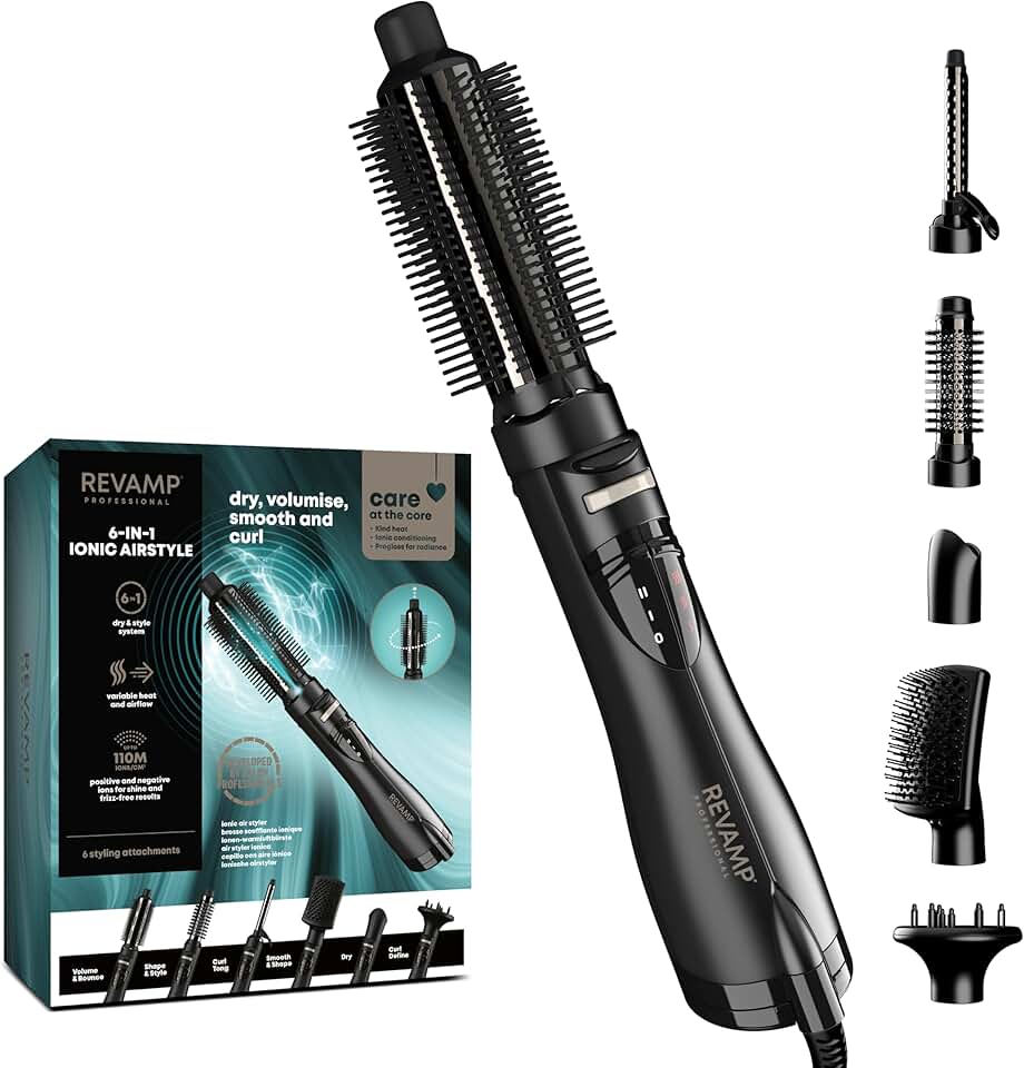 Revamp - Air Styler 6 en 1 - Brosse soufflante, lissage, volume, séchage