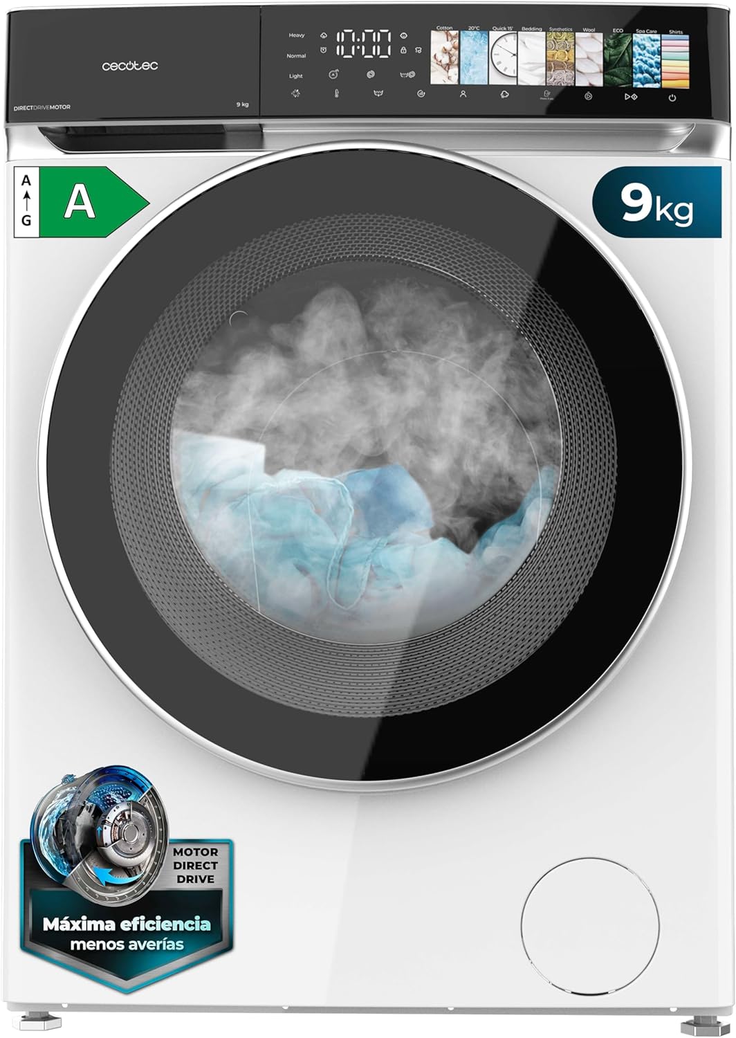 Cecotec - lave-linge série actuelle - dimensions compactes - grande capacité, haute efficacité