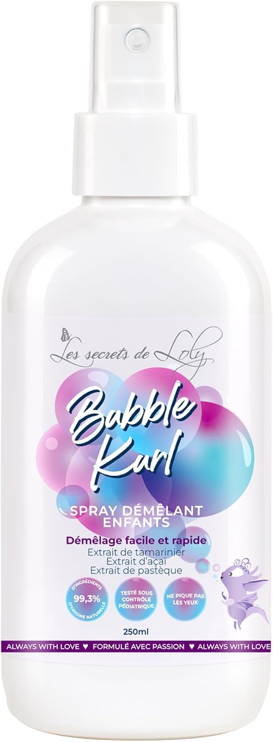 Les Secrets de Loly - Bubble Kurl - 250 ml - Spray démêlant enfants, cheveux bouclés, +99% naturel