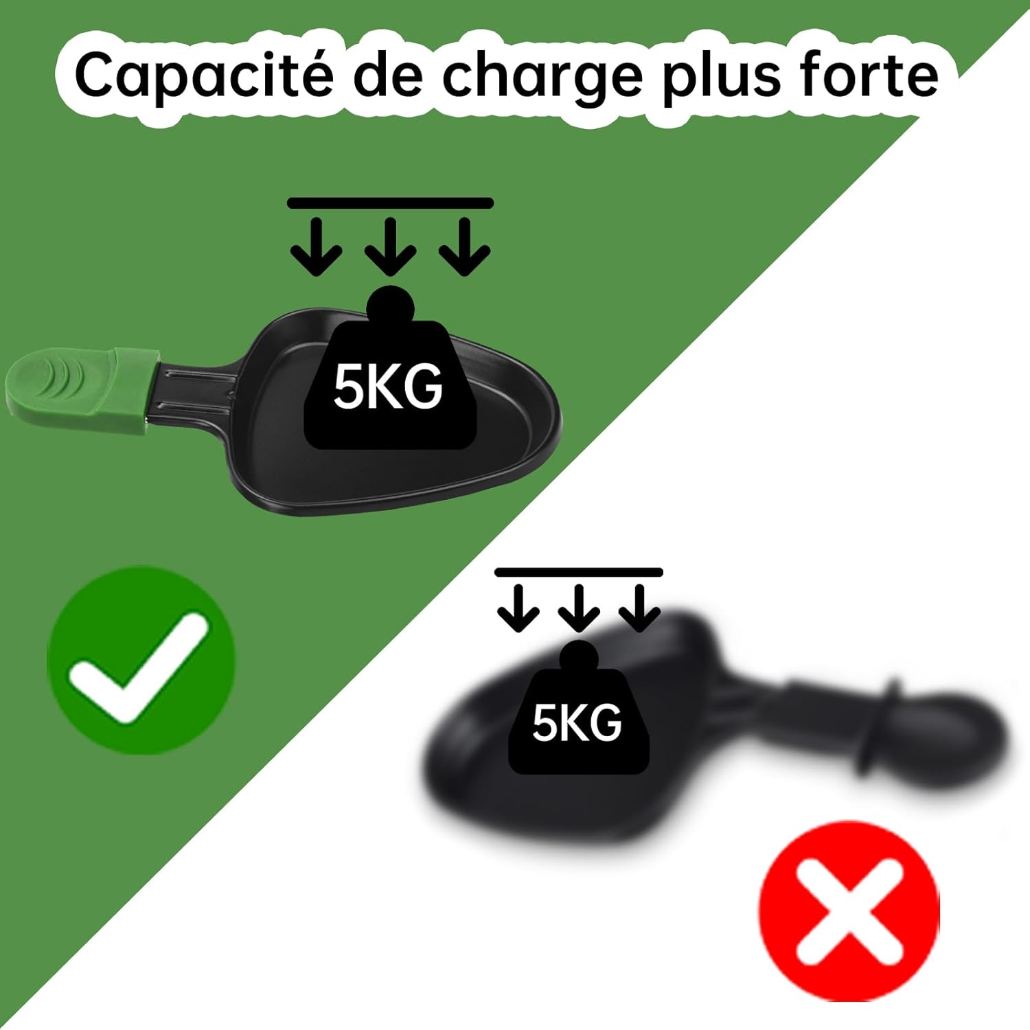 Poêlon à raclette - triangulaire 18x10cm - antiadhésif, 4 pelles bois